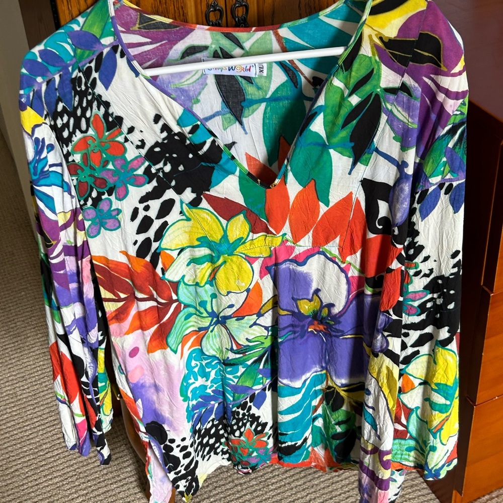 jams world tropical isld tunic top blouses